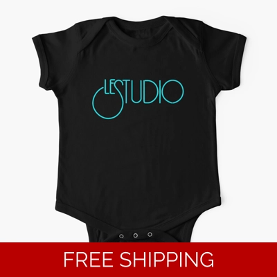 Le Studio Baby One-Piece Aqua Blue Logo